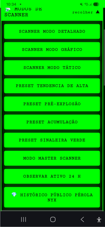 NYXX no mobile — tela 2